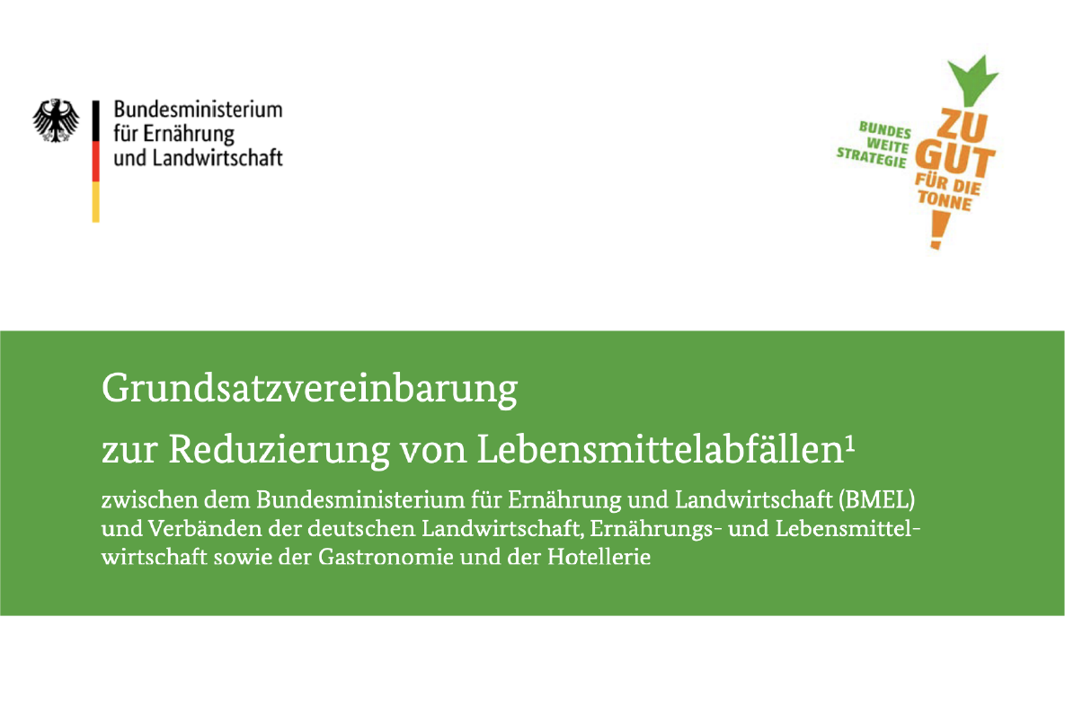 Cover zur Grundsatzvereinbarung zur Reduzierung von Lebensmittelabfällen des Bundesministerium für Ernährung und Landwirtschaft
