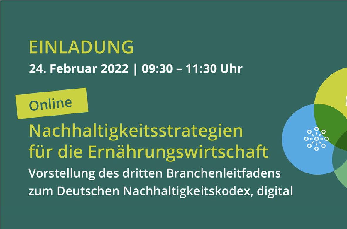 Einladung zur Veranstaltung zu Nachhaltigkeitsstrategien für die Ernährungswirtschaft