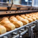 Brötchen auf einem Laufband