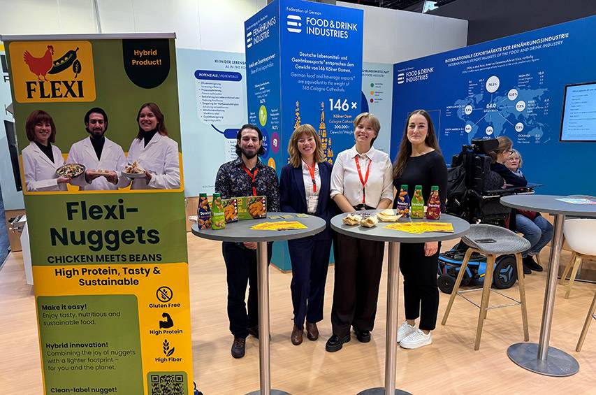 Am BVE-Stand konnten Besucherinnen und Besucher heute die Flexi Nuggets verkosten – das Siegerprodukt des Ideenwettbewerbs TROPHELIA Deutschland 2025.